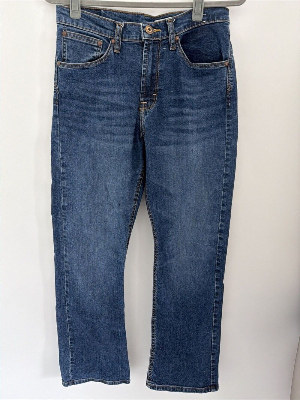 Wrangler Relaxed Bootcut Mens Jeans 32X30 Blue Denim Boot 30" W Pocket Whiskered